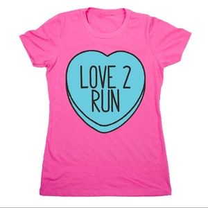NEW Love 2 Run Candy Heart Tee